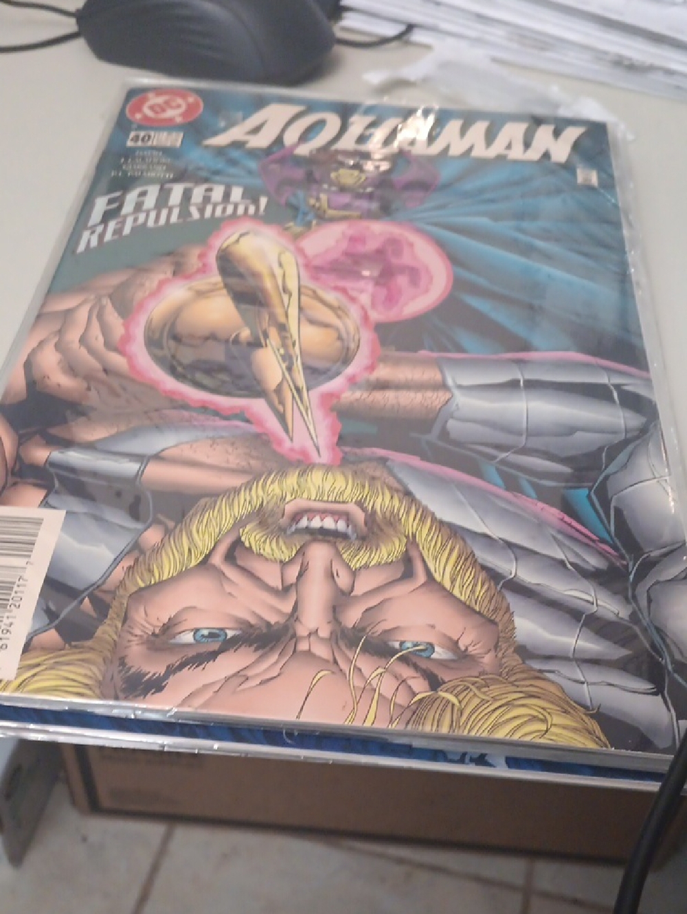 DC Comics Aquaman Comic Cover - Blue, Gold, Pink In A Sleeve